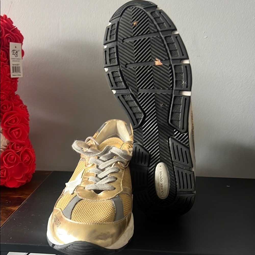 Golden Goose Gold and Silver Sneakers with Supportive Design - Picture 3 of 6